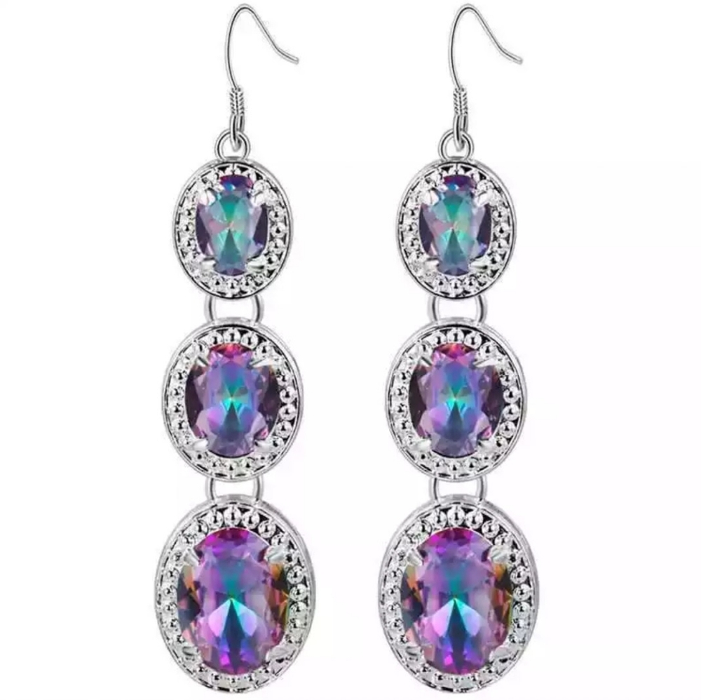 🎀925 Mystic Topaz Dangle Earrings